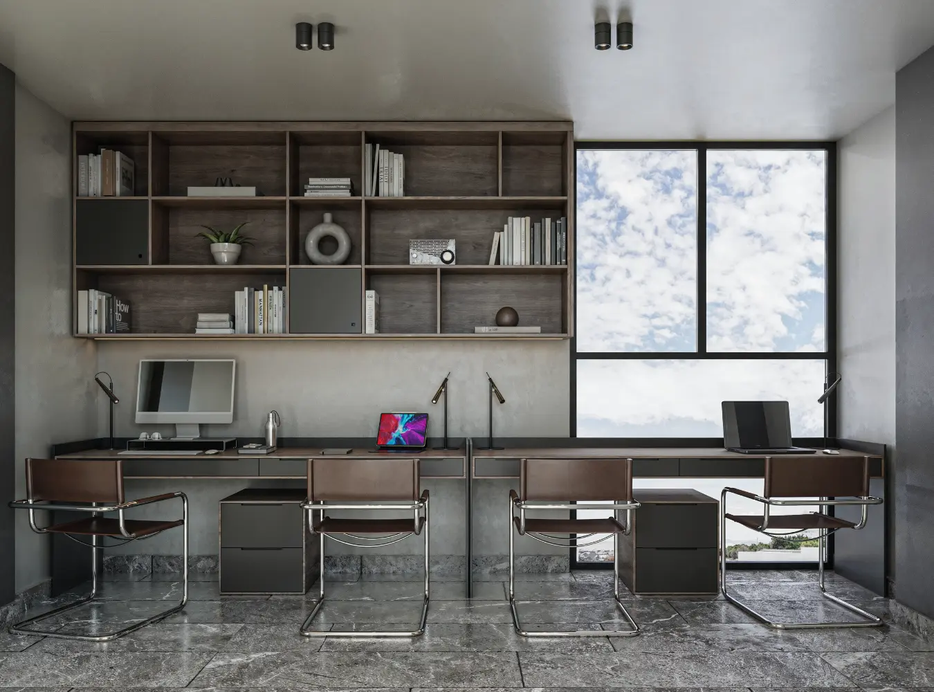 Área de coworking en OKRAM Living Minerva
